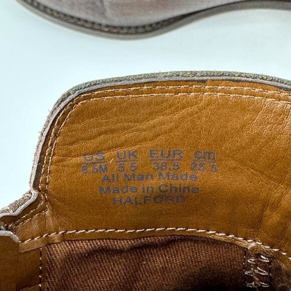 Franco Sarto Boots Halford Faux Leather Embossed Snake Brown Zip Size 8.5 - Picture 9 of 9